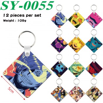 One Piece anime two-sided Wooden MDF Key Chains(12pcs a set)