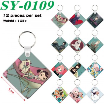 SPY x FAMILY anime two-sided Wooden MDF Key Chains(12pcs a set)