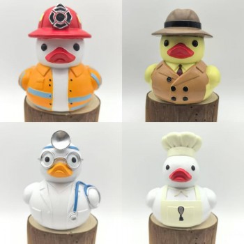 Creative Detective Doctor Chef Firefighter Ducks Resin Figurine
