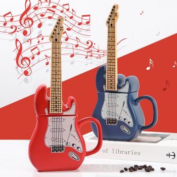 Creative Funny Guitar Shape Ceramic Coffee Mug Cups