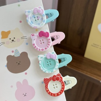Sanrio hello kitty button shape hair clip hairpin bobby pin