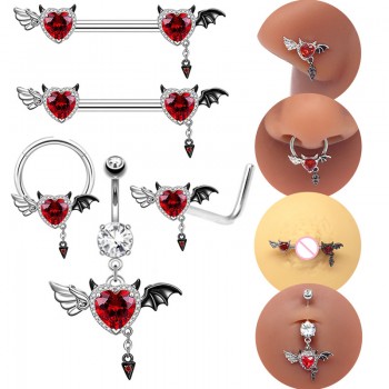 Demon Devil Bat Women Body Nose Stud Piercing Belly Rings(price for 1pcs)