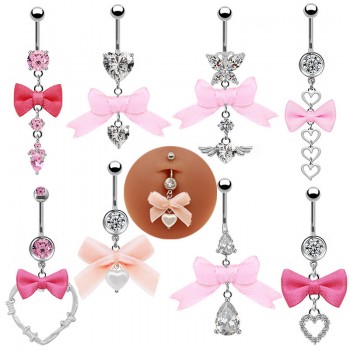 Butterfly Bow Women Body Piercing Belly Rings(price for 1pcs)
