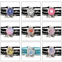 BTS star braided gemstone bracelet hand chain
