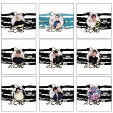 Straykids star braided gemstone bracelet hand chai...