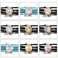Chiikawa anime braided gemstone bracelet hand chai...