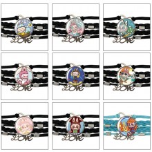 Labubu anime braided gemstone bracelet hand chain