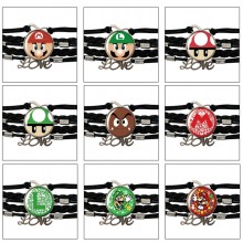 Super Mario anime braided gemstone bracelet hand c...