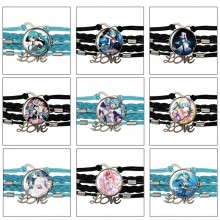 Hatsune Miku anime braided gemstone bracelet hand ...