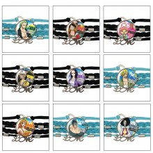 One Piece anime braided gemstone bracelet hand cha...