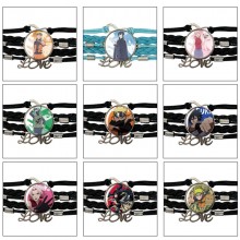 Naruto anime braided gemstone bracelet hand chain