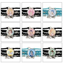 Sailor Moon anime braided gemstone bracelet hand c...