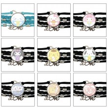 Sanrio Melody kitty Cinnamoroll Kuromi braided gem...