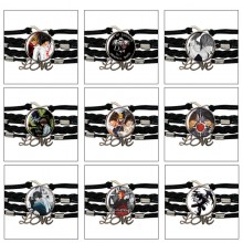 Death Note anime braided gemstone bracelet hand ch...