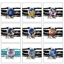 Sonic the Hedgehog braided gemstone bracelet hand ...