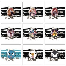 Fairy Tail anime braided gemstone bracelet hand ch...