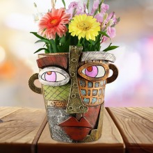 Picasso Flowerpot Colorful Face Flower Pot