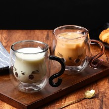 Creative Animals Cat Glass Coffee Mug Cup