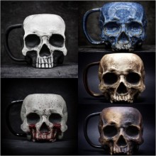 Funny Horror Viking Warrior Resin Skull Beer Cup M...