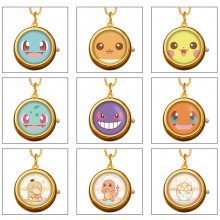 Pokemon anime rotating necklace pocket watch