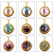 Naruto anime rotating necklace pocket watch
