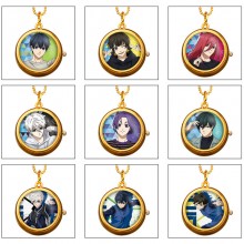 Blue Lock anime rotating necklace pocket watch