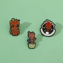 Groot anime alloy enamel brooch pins