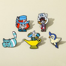 Alice in Wonderland anime alloy enamel brooch pins