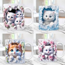 3D Animal Cat Rabbit Bird Ceramic Coffee Mug Cups