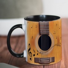 3D Metallic Guitar Pattern Ceramic Coffee Mug Cups