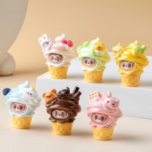 Ice cream Labubu anime mini figure dolls set DIY a...