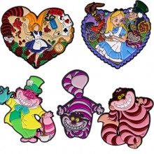 Alice in Wonderland anime Alloy Enamel Brooch Pins