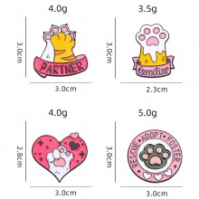 Cute Cat Paw Alloy Enamel Brooch Pins