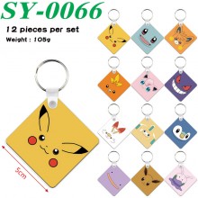 Pokemon anime two-sided Wooden MDF Key Chains(12pc...