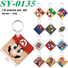 Super Mario anime two-sided Wooden MDF Key Chains(...