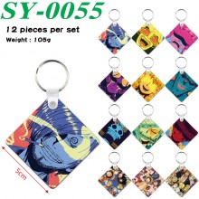 One Piece anime two-sided Wooden MDF Key Chains(12...