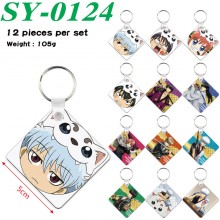 Gintama anime two-sided Wooden MDF Key Chains(12pc...