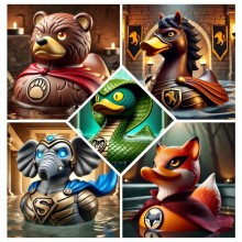 Creative Animal Bear Horse Snake Fox Ducks Resin F...