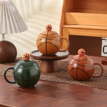 Creative basketball ceramic cup mug