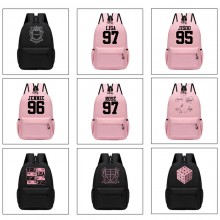 Black Pink star backpack bags