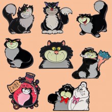 Funny Black Cat anime Alloy Enamel Brooch Pins