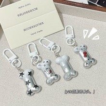 Cute 3D Bone Shaped Pendant Keychain