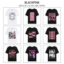 Black Pink star Short Sleeve Cotton T-Shirts