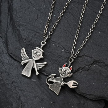 Vintage Demon Evil Angel necklaces