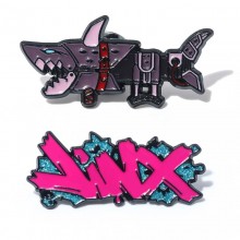 League Of Legends Shark Jinx Letter Alloy Badge Br...