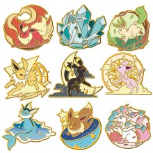 Pokemon Eevee family anime Alloy Enamel Badges Bro...
