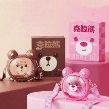 750ML Cute Bear Cinnamoroll Kuromi Water Bottle Cup with Straw