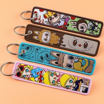 Labubu Woven Label Anime Lanyard Key chain Tag