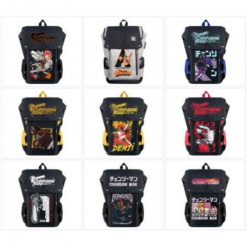 Chainsaw Man anime USB nylon backpack school bag