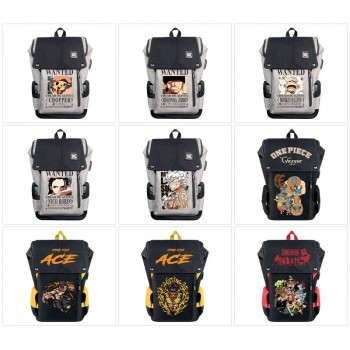 One Piece anime USB nylon backpack school bag